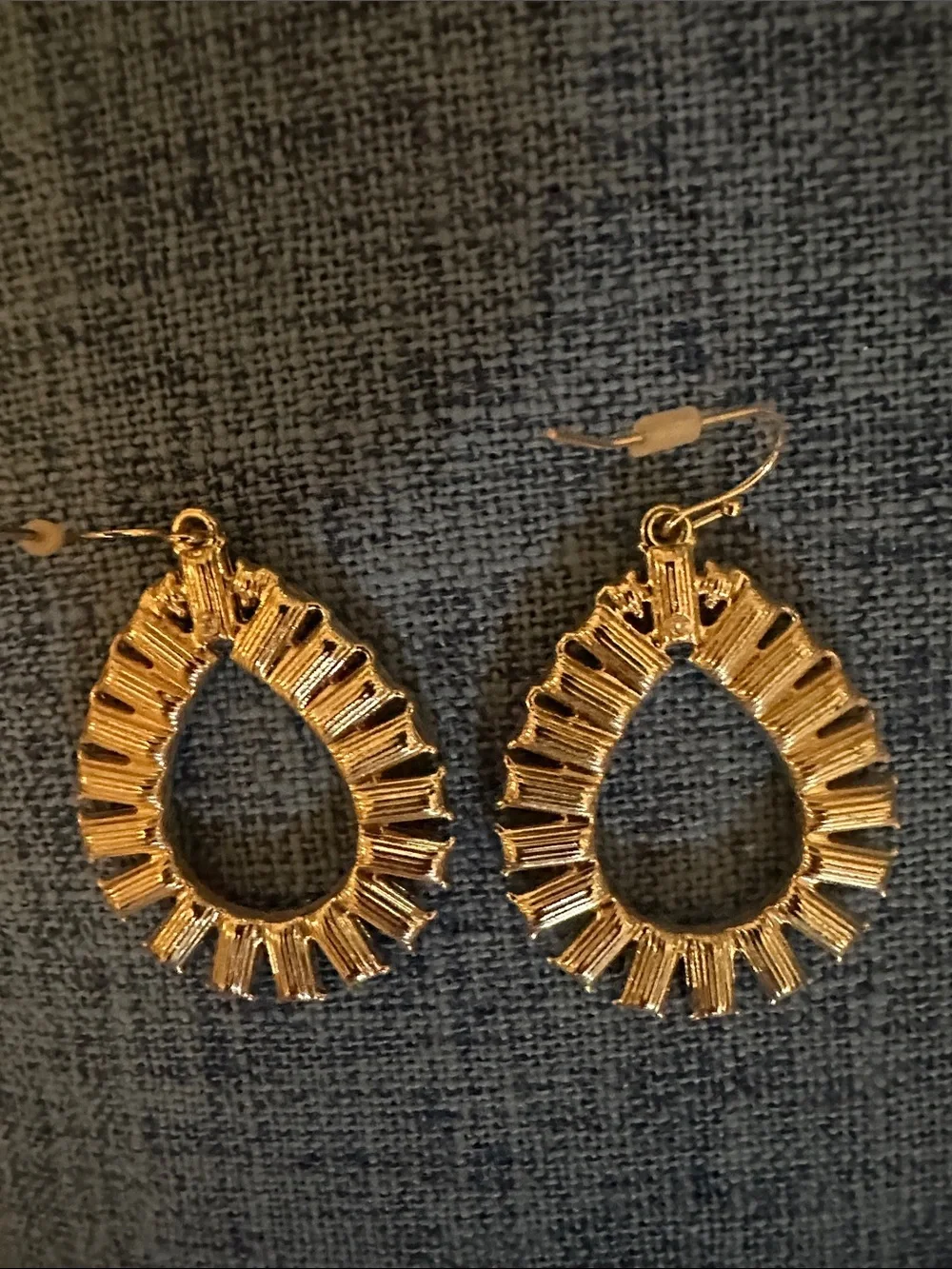 Christian Siriano Gold Open Teardrop Earrings with Multi-Color Crystals